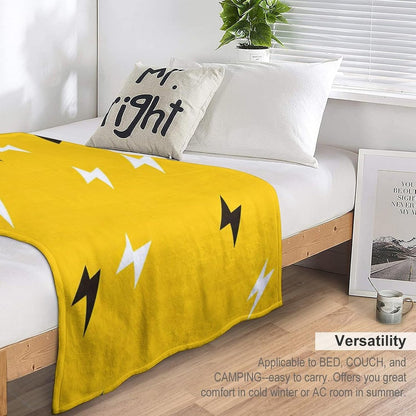 Minimalist Soft Faux Fur Throw Blanket - Yellow Flannel Lap Blanket for Couch Sofa Or Bed, Pattern Fuzzy Fluffy Plush Blanket, Super Cozy and Comfy for All Seasons 40"x50"