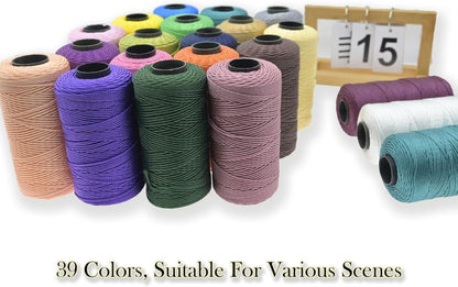 1.5mm x 219 Yards Polyester Cord for Knitting, Macrame String for DIY Hats, Bags, Shoes, Plant Hangers, Decorations - Yellow