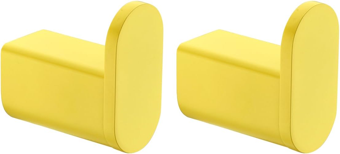 Yellow Towel Hooks for Bathrooms Round Shower Hooks SUS304 Stainless Steel Wall Mount Coat Hooks.RD-96026-8YL