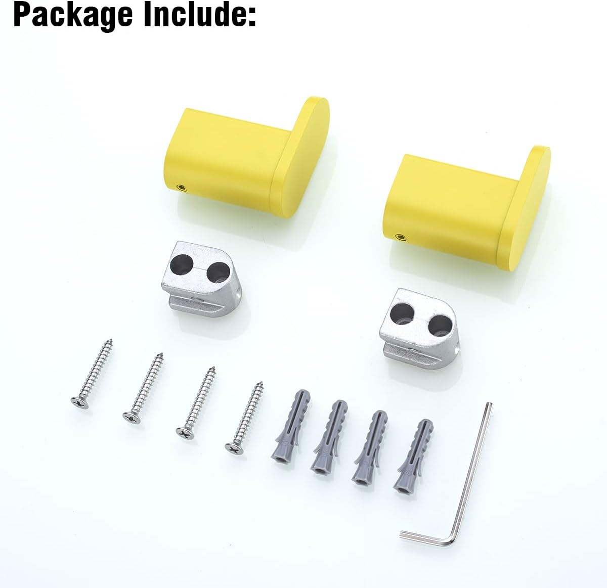 Yellow Towel Hooks for Bathrooms Round Shower Hooks SUS304 Stainless Steel Wall Mount Coat Hooks.RD-96026-8YL