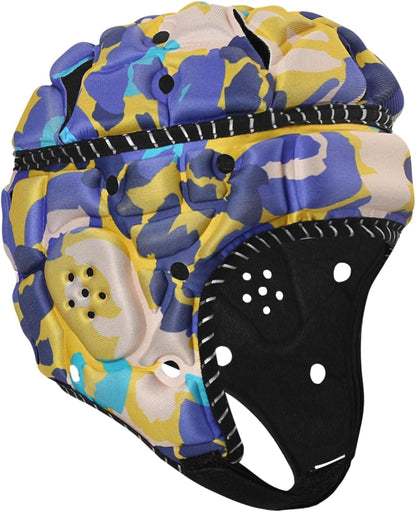 Soft Shell Padded Helmet, 7v7 Flag Football Headguard with Reflective Strips, Rugby Scrum Cap for Goalie Keeper, Hockey