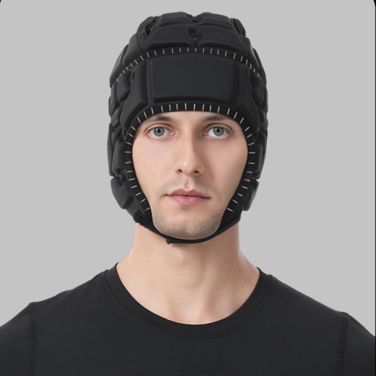 Soft Shell Padded Helmet, 7v7 Flag Football Headguard with Reflective Strips, Rugby Scrum Cap for Goalie Keeper, Hockey