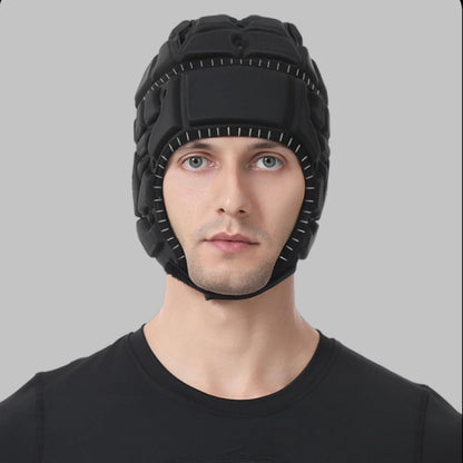 Soft Shell Padded Helmet, 7v7 Flag Football Headguard with Reflective Strips, Rugby Scrum Cap for Goalie Keeper, Hockey
