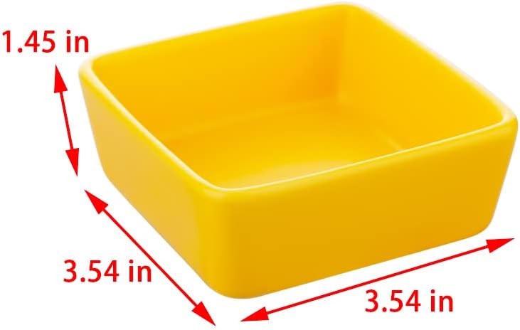 2 Pcs Pet Ceramic Food Bowl and Water Dish Feeder for Guinea Pig Hedgehog Squirrel Small Animals