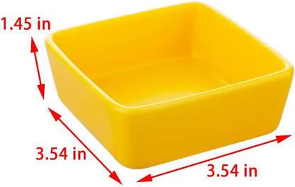 2 Pcs Pet Ceramic Food Bowl and Water Dish Feeder for Guinea Pig Hedgehog Squirrel Small Animals