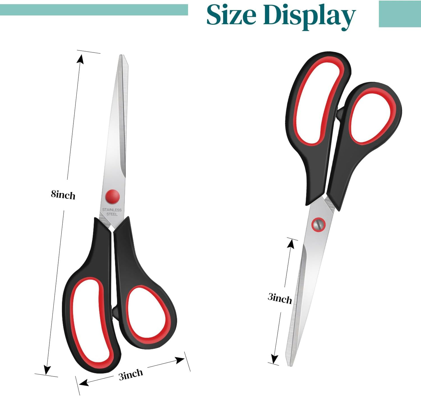 6 Packs Sewing Craft Scissors Bulk,8" Multipurpose Heavy Duty Sharp Scissors,Stainless Steel Shears for Home Office Student Supplies,Yellow