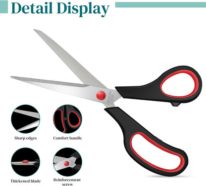 6 Packs Sewing Craft Scissors Bulk,8" Multipurpose Heavy Duty Sharp Scissors,Stainless Steel Shears for Home Office Student Supplies,Yellow