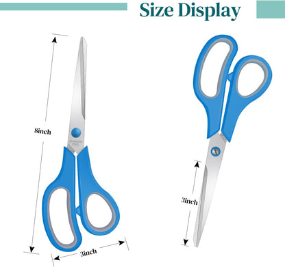 6 Packs Sewing Craft Scissors Bulk,8" Multipurpose Heavy Duty Sharp Scissors,Stainless Steel Shears for Home Office Student Supplies,Yellow