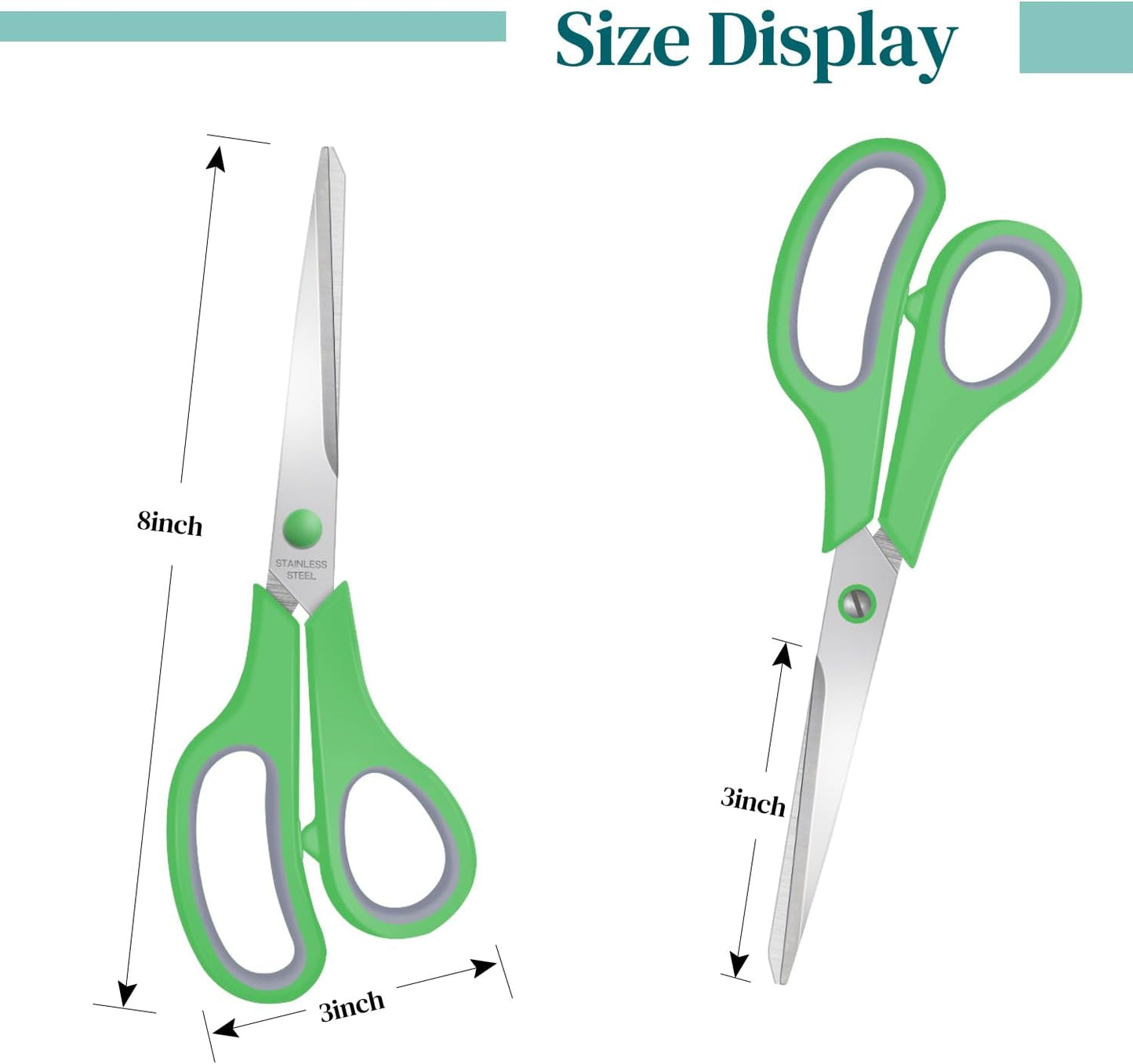 6 Packs Sewing Craft Scissors Bulk,8" Multipurpose Heavy Duty Sharp Scissors,Stainless Steel Shears for Home Office Student Supplies,Yellow