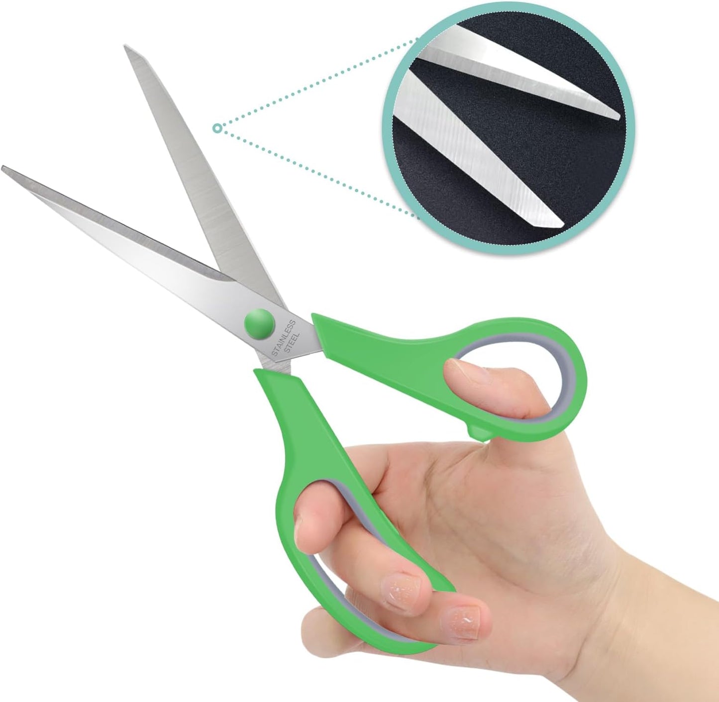 6 Packs Sewing Craft Scissors Bulk,8" Multipurpose Heavy Duty Sharp Scissors,Stainless Steel Shears for Home Office Student Supplies,Yellow