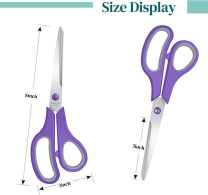 6 Packs Sewing Craft Scissors Bulk,8" Multipurpose Heavy Duty Sharp Scissors,Stainless Steel Shears for Home Office Student Supplies,Yellow