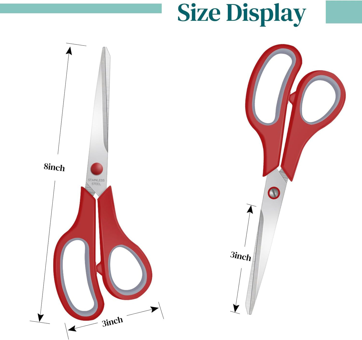 6 Packs Sewing Craft Scissors Bulk,8" Multipurpose Heavy Duty Sharp Scissors,Stainless Steel Shears for Home Office Student Supplies,Yellow