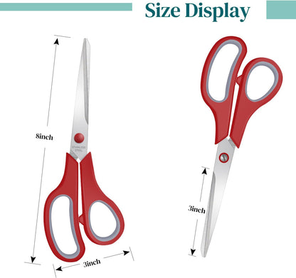 6 Packs Sewing Craft Scissors Bulk,8" Multipurpose Heavy Duty Sharp Scissors,Stainless Steel Shears for Home Office Student Supplies,Yellow