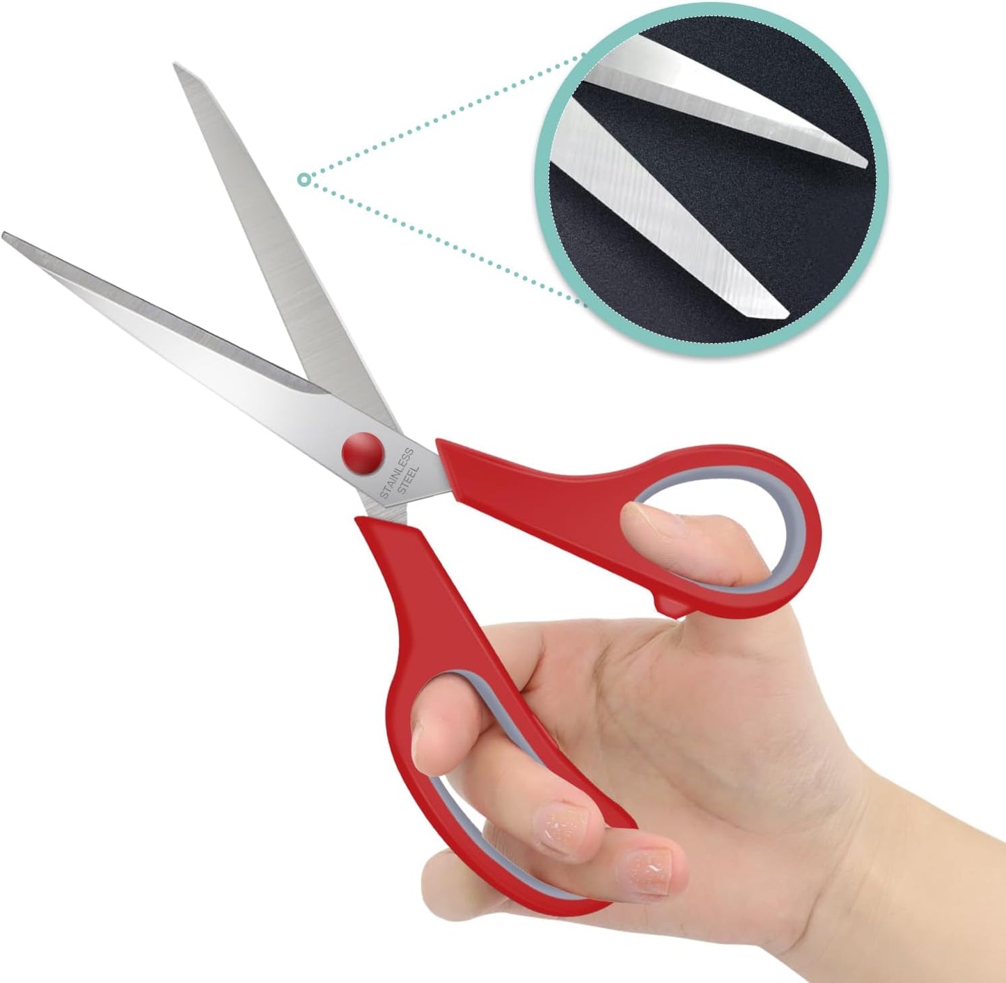 6 Packs Sewing Craft Scissors Bulk,8" Multipurpose Heavy Duty Sharp Scissors,Stainless Steel Shears for Home Office Student Supplies,Yellow