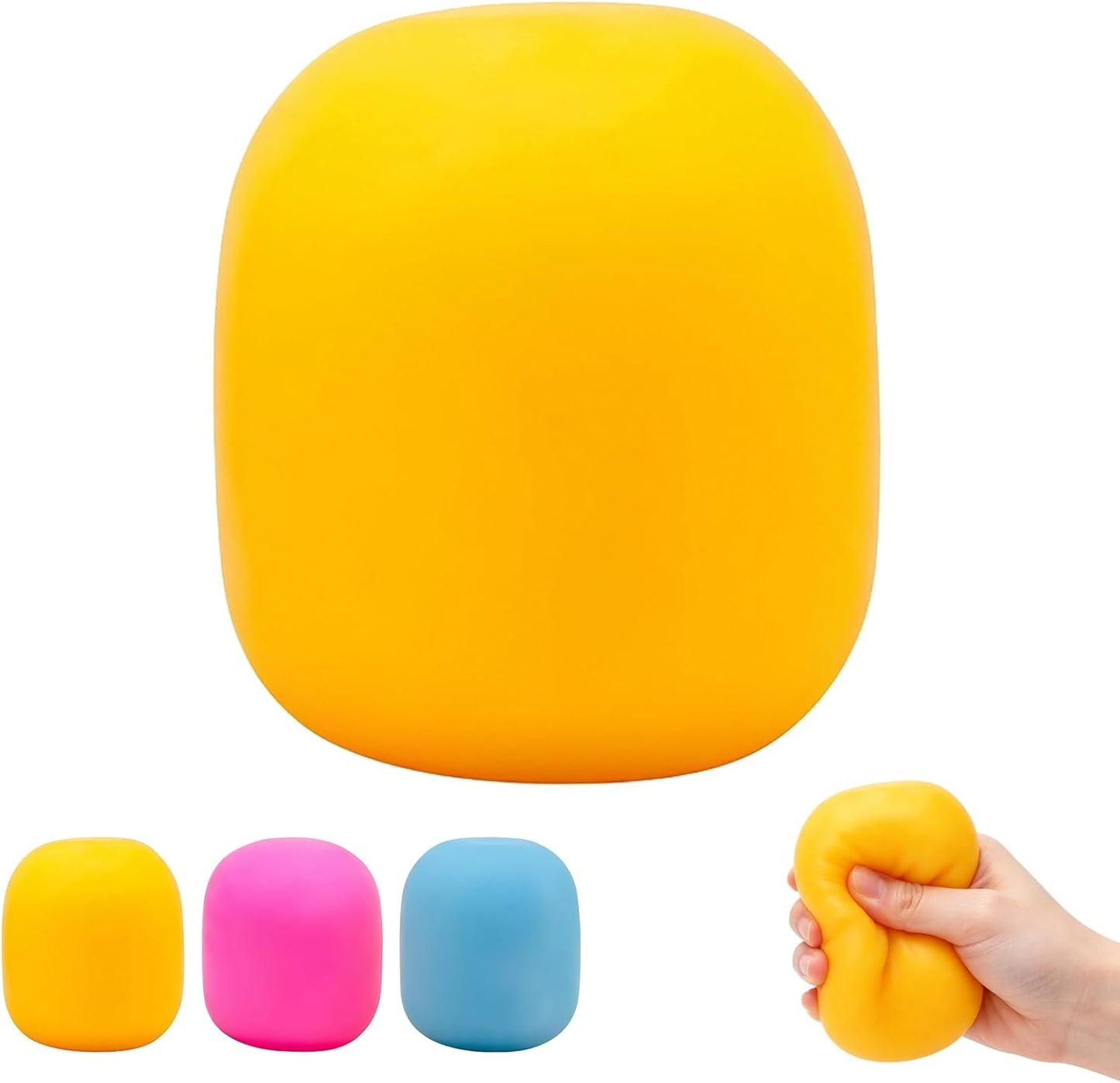 Gum Drop Squeeze Color Changing Squishy, Slow Stress Balls Fidget Sensory Toys for Adults,Gum Drop Shape Fidgets for Pull Stretch Squishy Toy (Yellow)