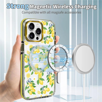 Clear Magnetic Case for iPhone 14 Pro Max, Slim Anti-Yellow Transparent Cover, Military Grade Protection, Phone Cases for iPhone 14 Pro Max, Summer Lemon Bow