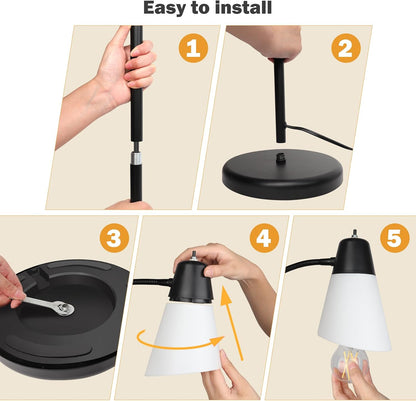 LED Floor Lamp, Medusa 3 Head Modern Adjustable Tall Standing Light for Living/Kids Room, Bedroom, Office, Dorm