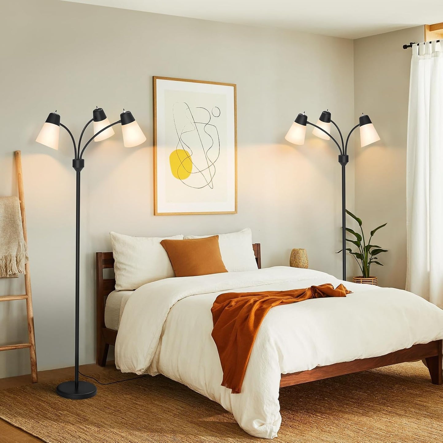 LED Floor Lamp, Medusa 3 Head Modern Adjustable Tall Standing Light for Living/Kids Room, Bedroom, Office, Dorm