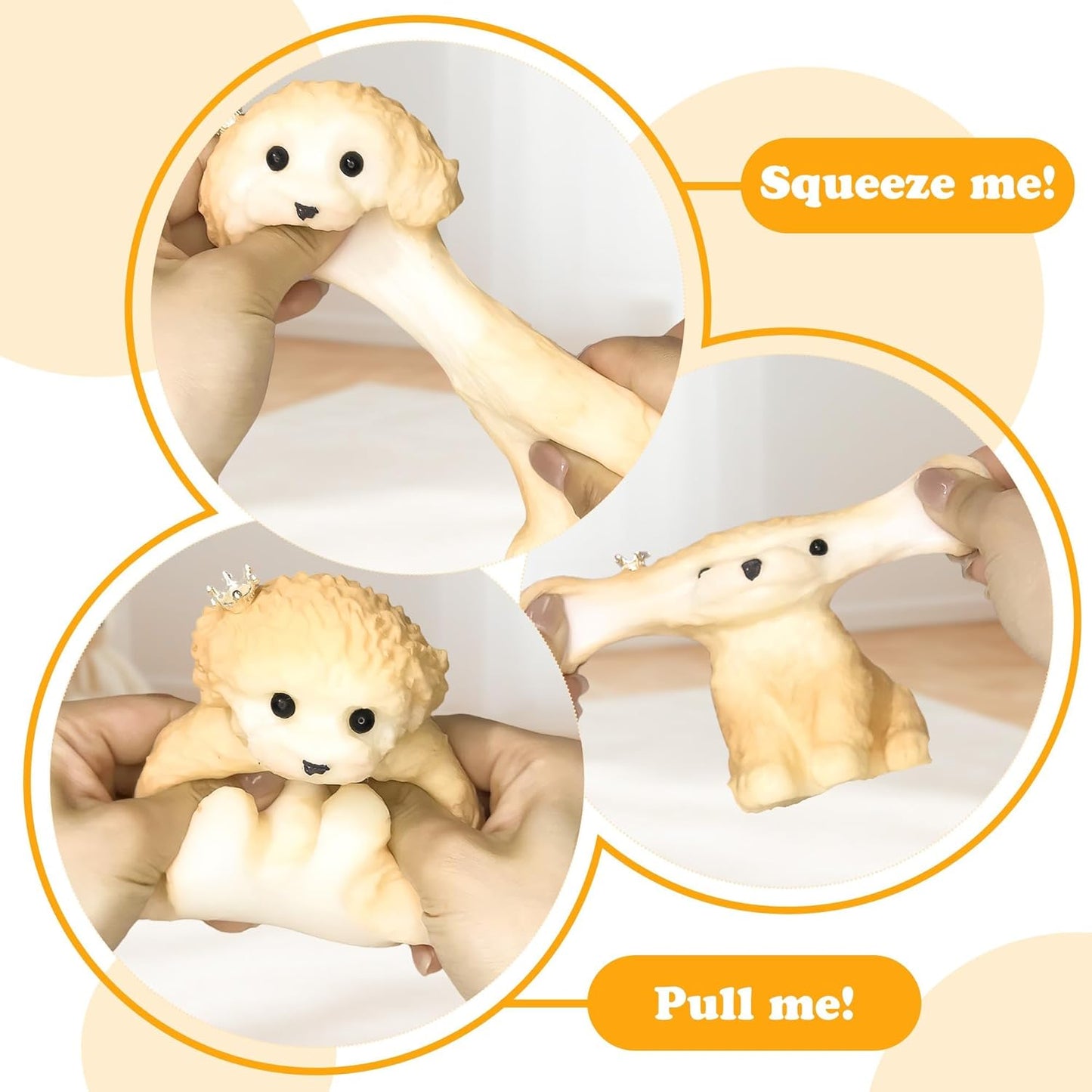 Big Taba Squishy Dog, Extra-Large Size Squishy Dog Stress Relief Toy for Adult/Kids, Cute & Soft Teddy Dog Design, Perfect Squeeze Toys Gift for Relaxation and Fun, Easter Basket fillers (Yellow-B)