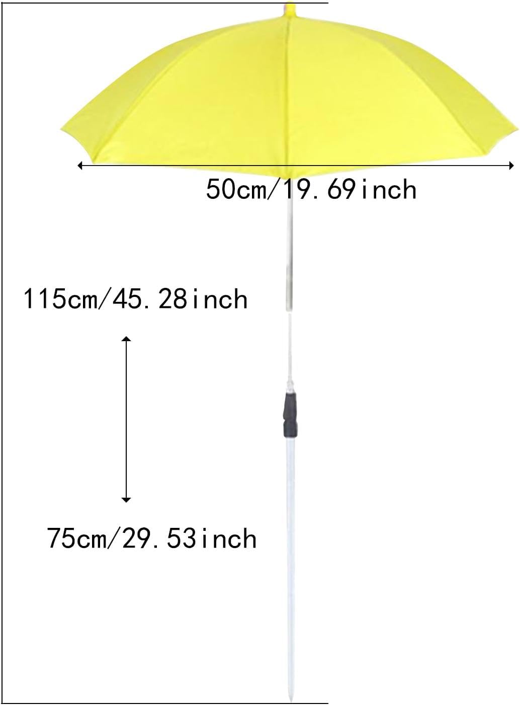 Plant Umbrella Sun Protection Umbrella with Telescopic Aluminum Alloy Stake Sturdy Construction Weatherproof for Outdoor Use Suitable, Yellow Umbrella