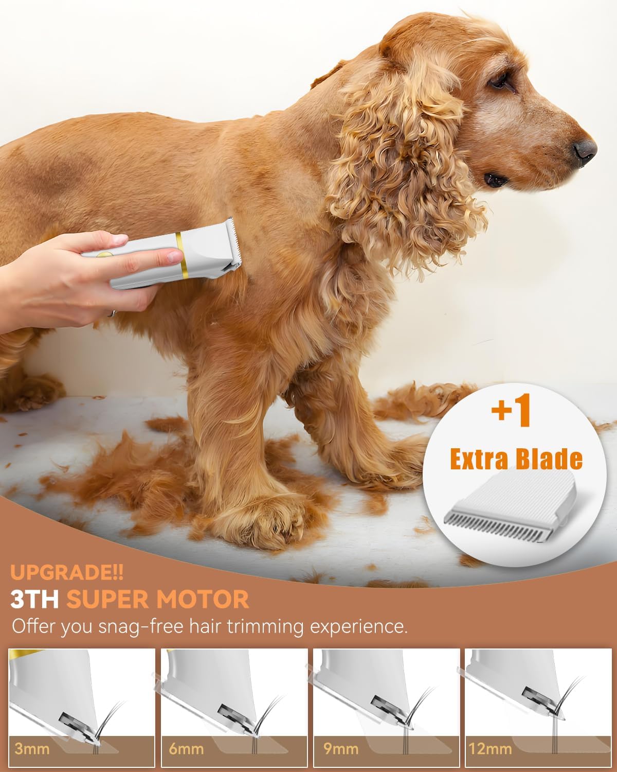 Dog Grooming Kit with Paw Trimmer, All-in-One Low Noise Electric Rechargeable Small Quiet Pet Clippers Foot Dog Hair Shaver with Stainless Steel Scissors and Comb for Dogs at Home