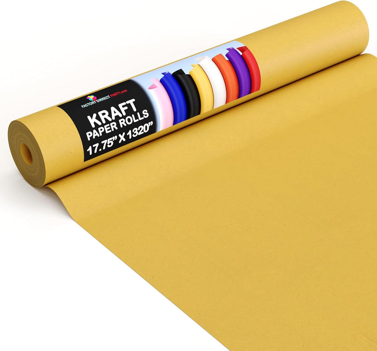 Yellow Kraft Paper Roll - 17.75" X 1320" (110' Ft) - Colored Paper for Shipping & Crafts