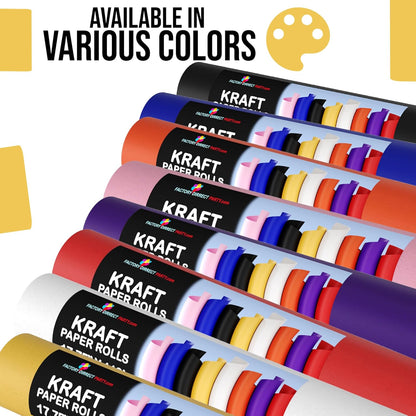 Yellow Kraft Paper Roll - 17.75" X 1320" (110' Ft) - Colored Paper for Shipping & Crafts