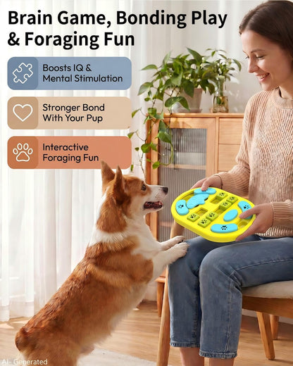Dog Puzzle Toy, Interactive Enrichment Treat Food Puzzles, Yellow | Mental & Brain Stimulation, Slow Feeder, For Smart Puppy Small Medium Large Dogs Cats