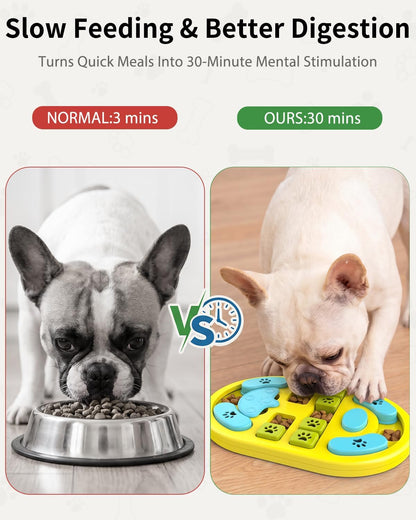 Dog Puzzle Toy, Interactive Enrichment Treat Food Puzzles, Yellow | Mental & Brain Stimulation, Slow Feeder, For Smart Puppy Small Medium Large Dogs Cats