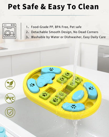 Dog Puzzle Toy, Interactive Enrichment Treat Food Puzzles, Yellow | Mental & Brain Stimulation, Slow Feeder, For Smart Puppy Small Medium Large Dogs Cats