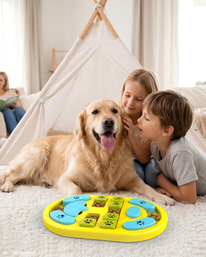 Dog Puzzle Toy, Interactive Enrichment Treat Food Puzzles, Yellow | Mental & Brain Stimulation, Slow Feeder, For Smart Puppy Small Medium Large Dogs Cats