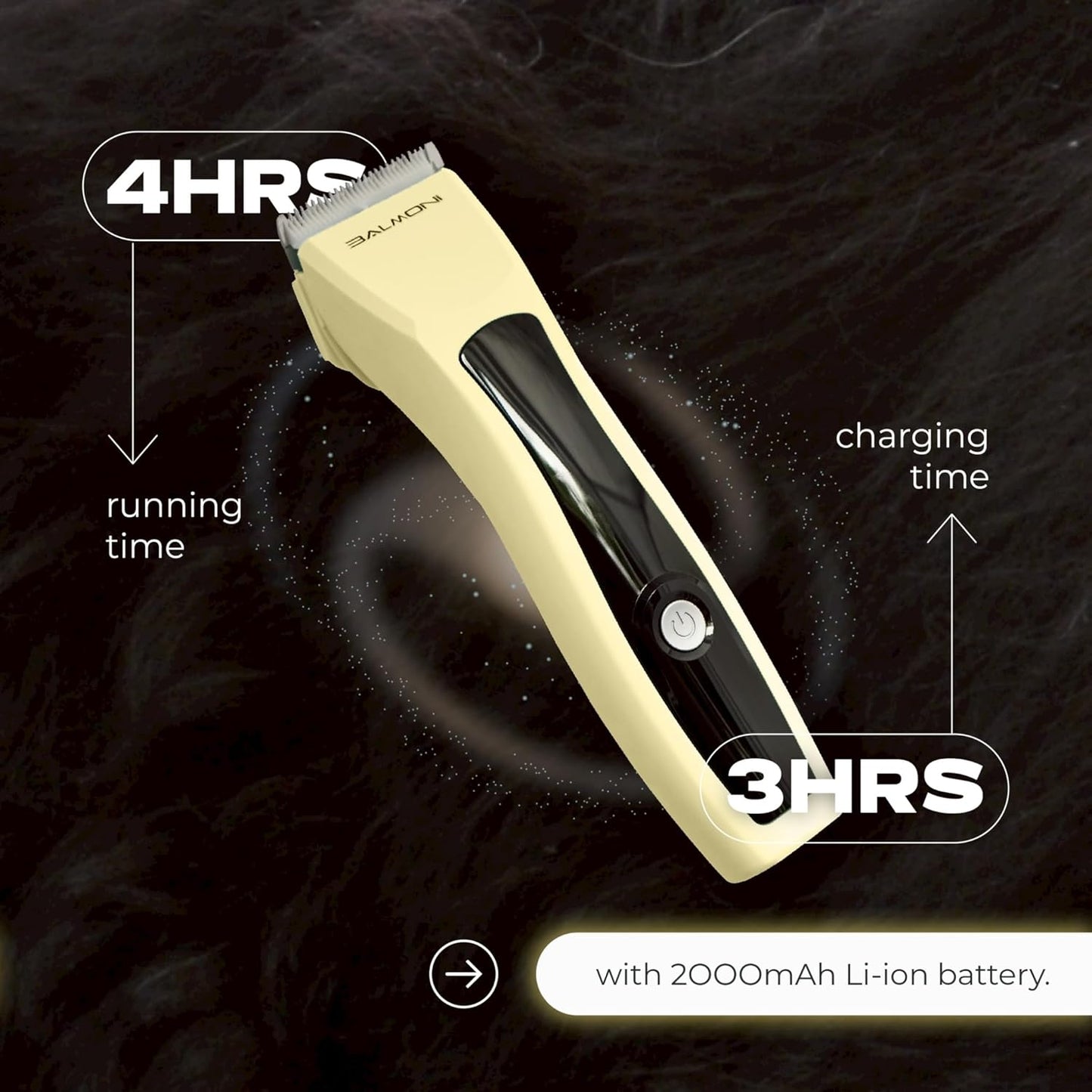 Cordless Pet Trimmer for Dogs & Cats – Rechargeable Grooming Clipper with Detachable Metal Blade, Low-Noise Motor, Supports Optional Blade Lengths (Parent) (Yellow, Single)