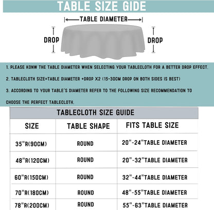 Round Textured Tablecloth Waterproof Cotton Linen Tassel Wrinkle Free Washable Decorative Fabric Table Cover for Kitchen Dining Table, Round-70, Yellow