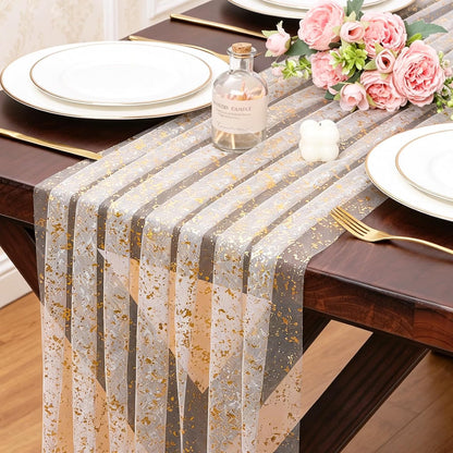 Yellow Gauze Table Runner 10ft Rustic Cheese Cloth Table Runner Boho Style Decoration for Romantic Date Wedding Party Baby Shower Photography Decoration