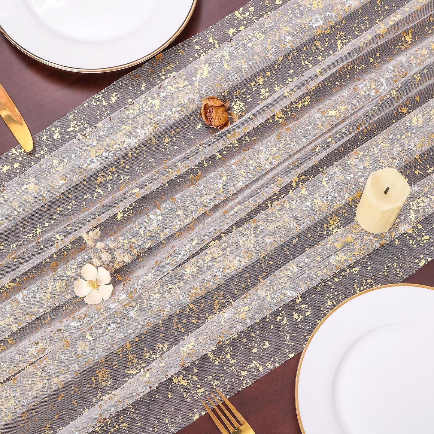 Yellow Gauze Table Runner 10ft Rustic Cheese Cloth Table Runner Boho Style Decoration for Romantic Date Wedding Party Baby Shower Photography Decoration