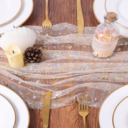 Yellow Gauze Table Runner 10ft Rustic Cheese Cloth Table Runner Boho Style Decoration for Romantic Date Wedding Party Baby Shower Photography Decoration