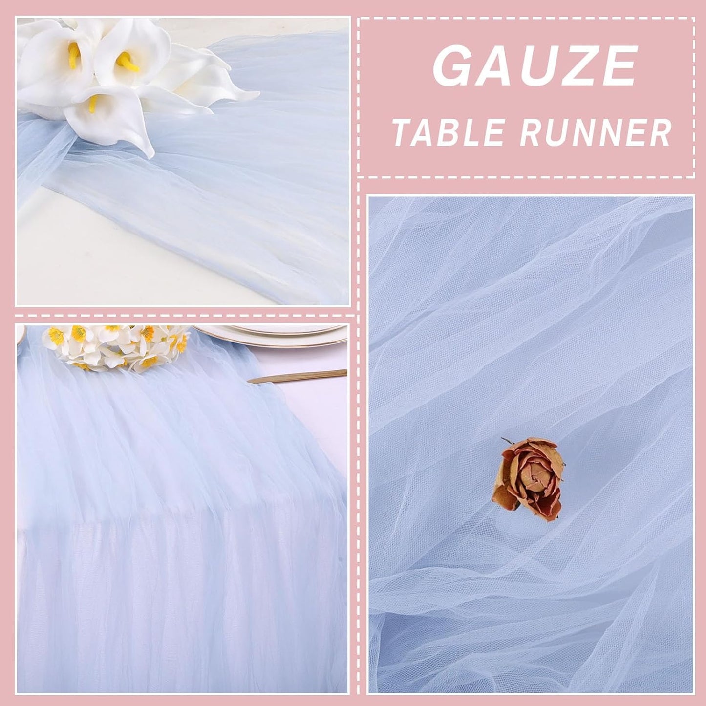 Yellow Gauze Table Runner 10ft Rustic Cheese Cloth Table Runner Boho Style Decoration for Romantic Date Wedding Party Baby Shower Photography Decoration
