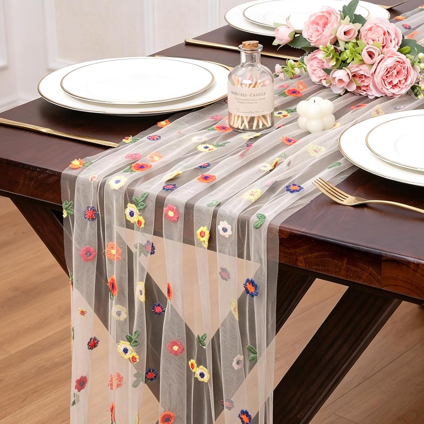 Yellow Gauze Table Runner 10ft Rustic Cheese Cloth Table Runner Boho Style Decoration for Romantic Date Wedding Party Baby Shower Photography Decoration