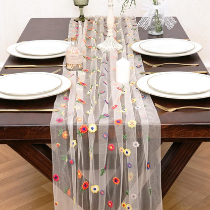 Yellow Gauze Table Runner 10ft Rustic Cheese Cloth Table Runner Boho Style Decoration for Romantic Date Wedding Party Baby Shower Photography Decoration