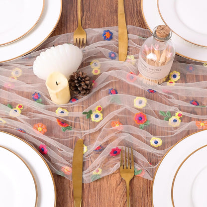 Yellow Gauze Table Runner 10ft Rustic Cheese Cloth Table Runner Boho Style Decoration for Romantic Date Wedding Party Baby Shower Photography Decoration
