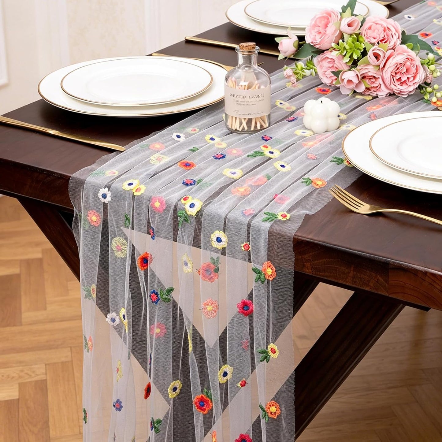 Yellow Gauze Table Runner 10ft Rustic Cheese Cloth Table Runner Boho Style Decoration for Romantic Date Wedding Party Baby Shower Photography Decoration