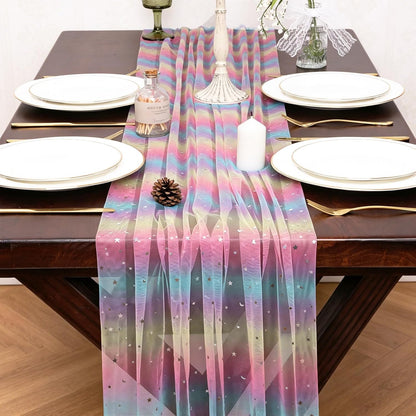 Yellow Gauze Table Runner 10ft Rustic Cheese Cloth Table Runner Boho Style Decoration for Romantic Date Wedding Party Baby Shower Photography Decoration