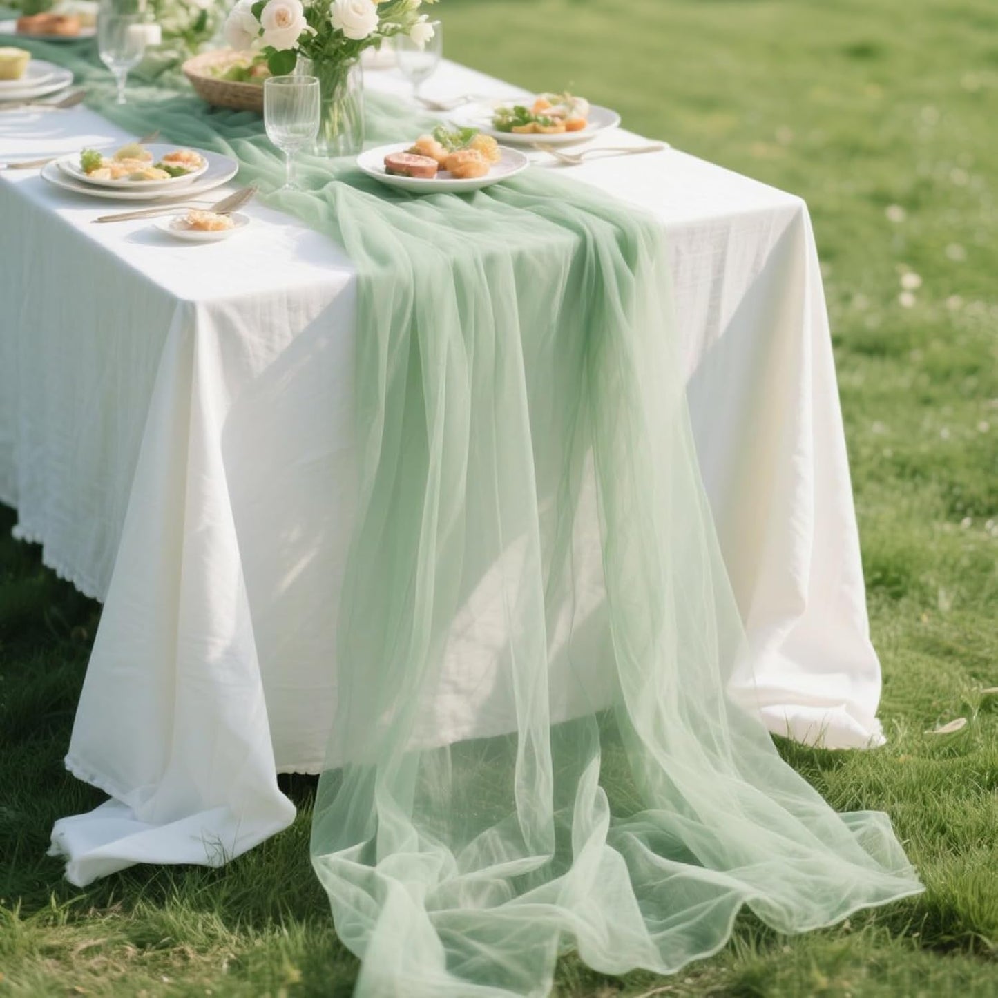 Yellow Gauze Table Runner 10ft Rustic Cheese Cloth Table Runner Boho Style Decoration for Romantic Date Wedding Party Baby Shower Photography Decoration