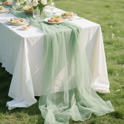 Yellow Gauze Table Runner 10ft Rustic Cheese Cloth Table Runner Boho Style Decoration for Romantic Date Wedding Party Baby Shower Photography Decoration