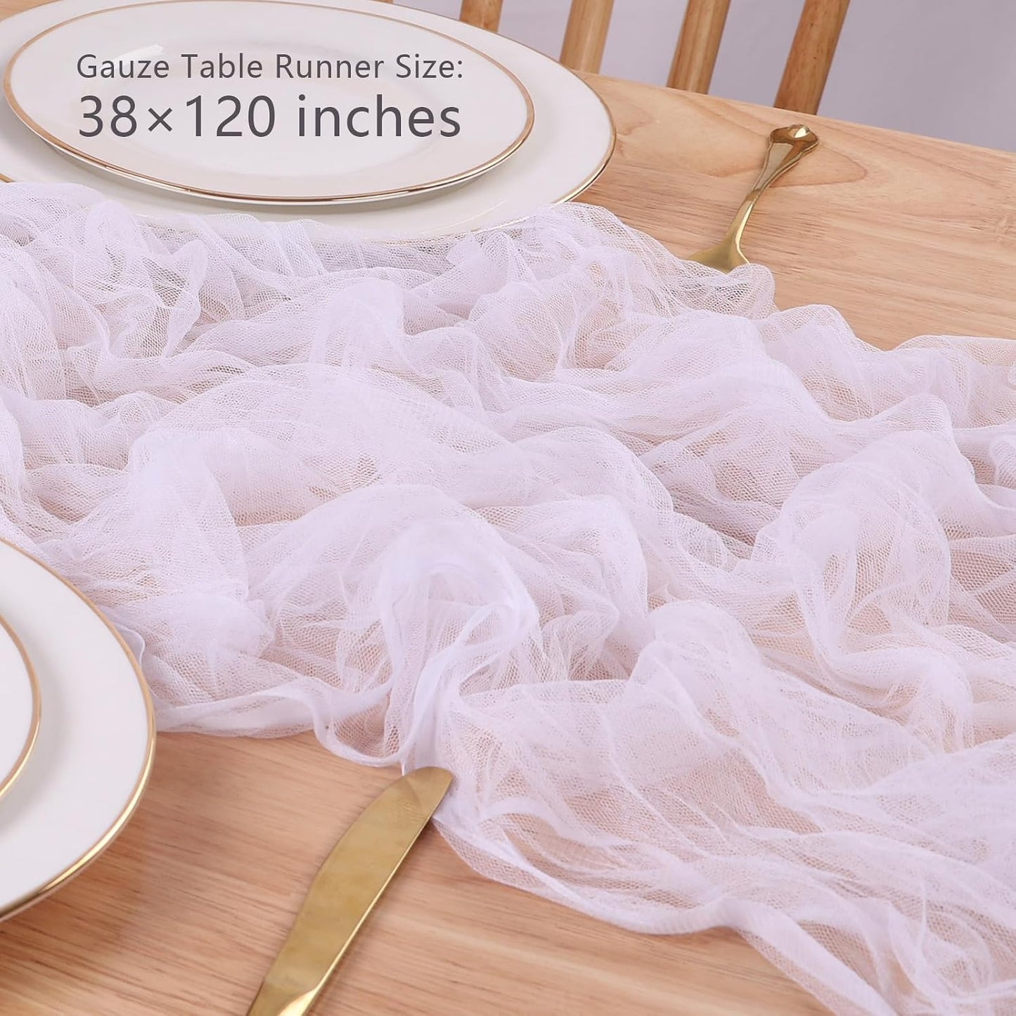 Yellow Gauze Table Runner 10ft Rustic Cheese Cloth Table Runner Boho Style Decoration for Romantic Date Wedding Party Baby Shower Photography Decoration