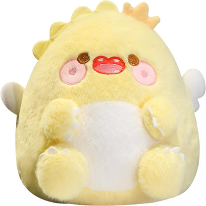 Cute Dragon Plush Pillow (Yellow, 11 Inch) Dinosaur Stuffed Animals | Soft Toy Plushies, Kawaii Gifts for Kids and Adults
