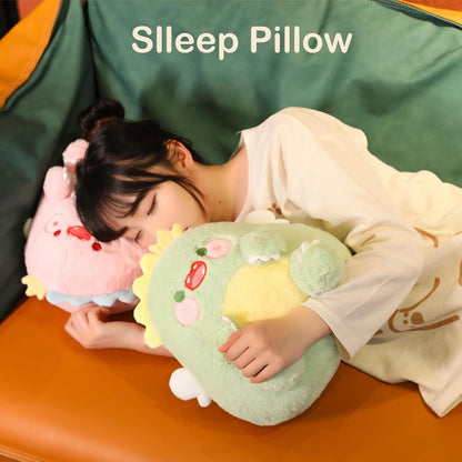 Cute Dragon Plush Pillow (Yellow, 11 Inch) Dinosaur Stuffed Animals | Soft Toy Plushies, Kawaii Gifts for Kids and Adults