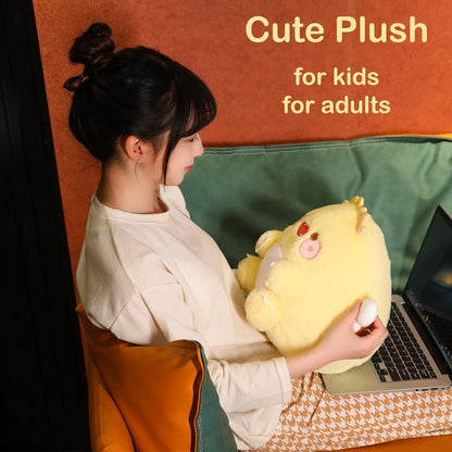Cute Dragon Plush Pillow (Yellow, 11 Inch) Dinosaur Stuffed Animals | Soft Toy Plushies, Kawaii Gifts for Kids and Adults