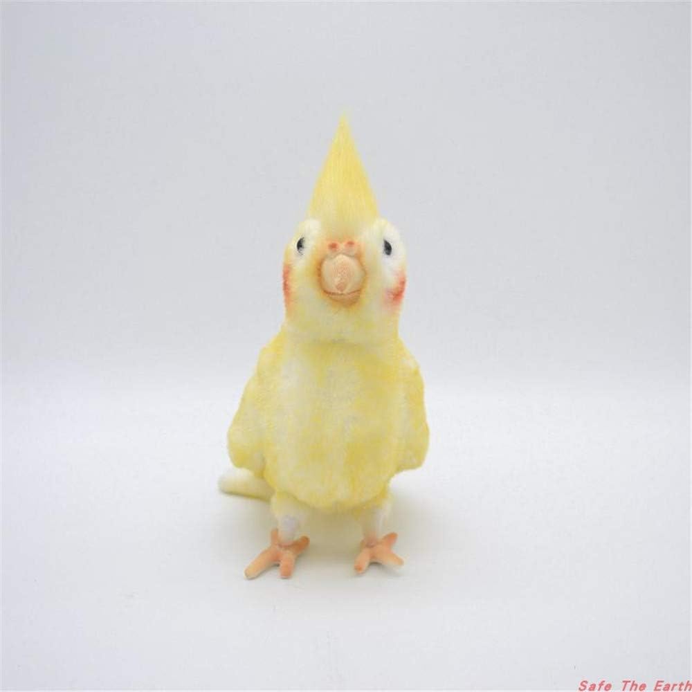 Lifelike Cockatiel Parrot Bird Plush Stuffed Animal Toy Yellow Bird Cute Animal Model
