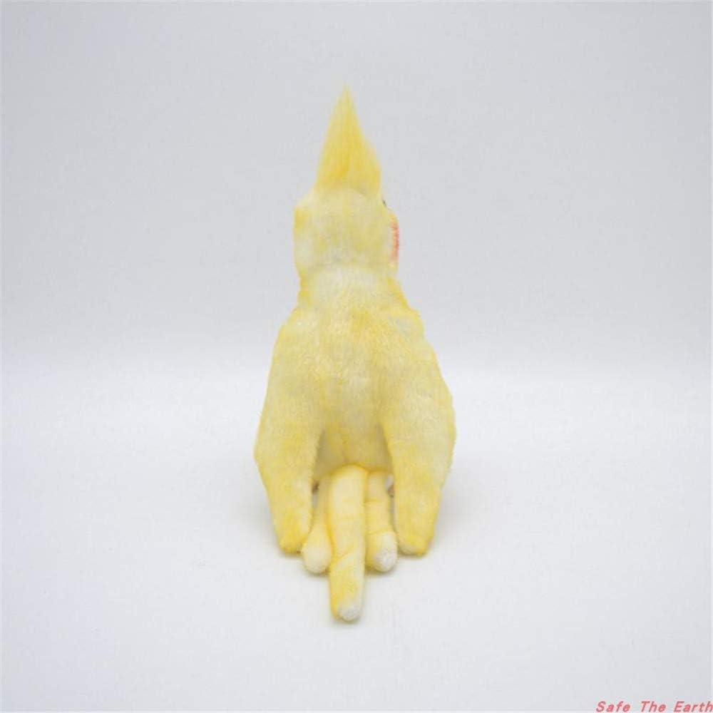 Lifelike Cockatiel Parrot Bird Plush Stuffed Animal Toy Yellow Bird Cute Animal Model